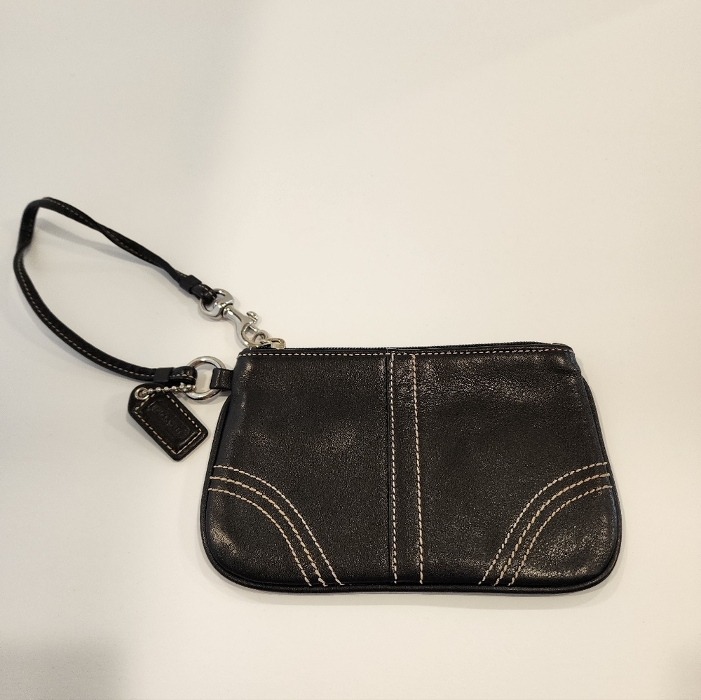Coach Black Leather Wristlet
